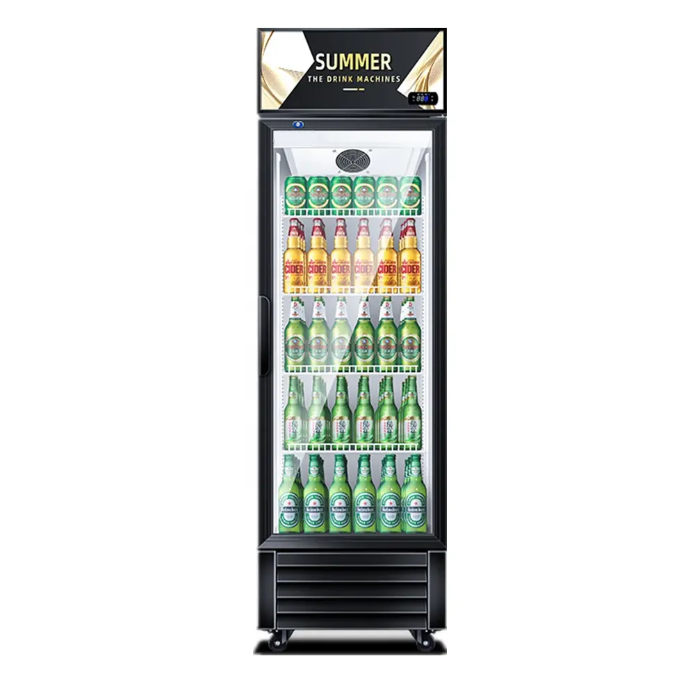 Portes en verre refroidissement par air équipement de réfrigération commerciale boissons boissons bière affichage réfrigérateur vin boissons refroidisseurs