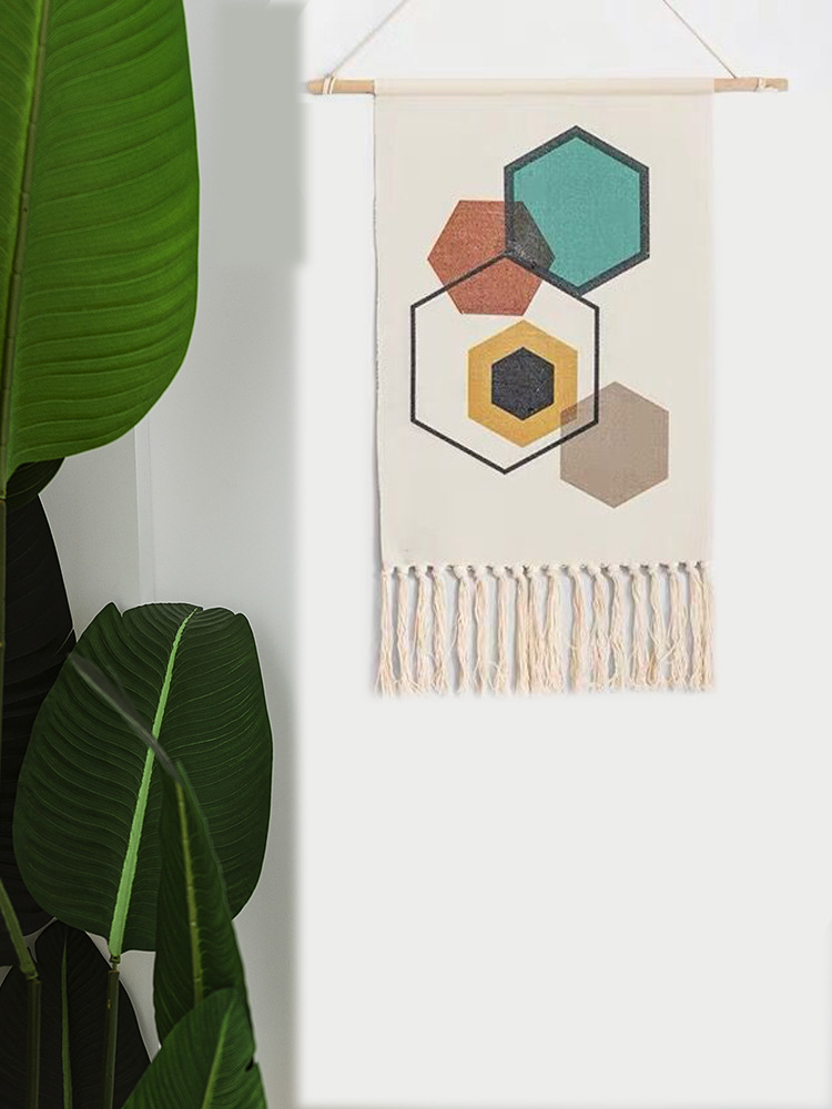 Tapisserie géométrique colorée