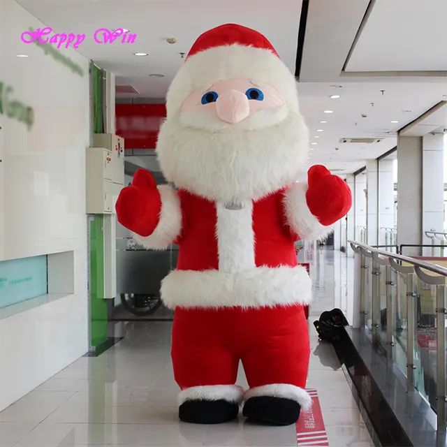 Nuevo diseño inflable Navidad EIF Santa disfraz Santa caminando disfraz para Navidad