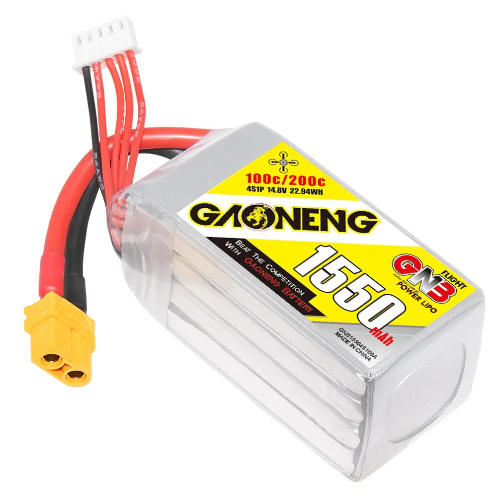 GNB GAONENG-batería LiPo de grafeno para Dron, pila de 1550mah, 4S, 14,8 V, XT60, 100C, 200C, XT60