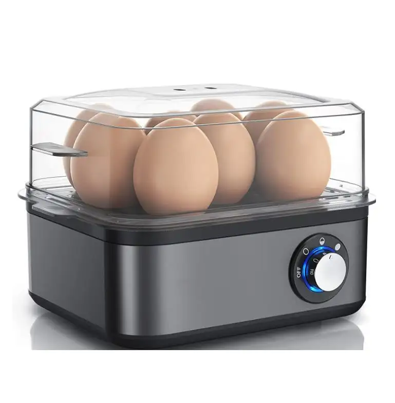 Vaporizador de huevos de acero inoxidable, caldera eléctrica para 8 huevos