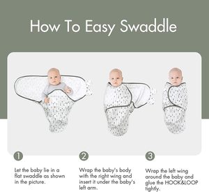 Bộ Quà Tặng Em Bé Mới Sinh Bộ 3 Gói Quấn Em Bé Bằng Vải Cotton, Túi Ngủ Có Thể Điều Chỉnh Cho Trẻ Sơ Sinh - Product Image 3