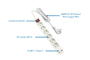 6 Way Power Strip Extension <strong>Socket</strong> <strong>with</strong> <strong>USB</strong> <strong>Multi</strong> <strong>Function</strong> Extention Cord <strong>with</strong> 3 6 Outlets Cables Extension 1 <strong>Usb</strong>