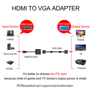 1080P <strong>HDMI</strong> to <strong>VGA</strong> Converter Cable with Audio and Pd for Desktop for <strong>HDMI</strong> to <strong>VGA</strong> <strong>Adapter</strong>