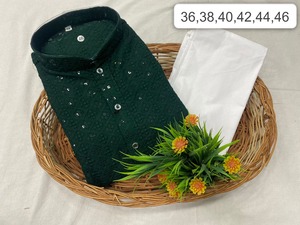Yüksek kalite Rayon geleneksel ve ağır Raj erkekler Kurta pijama düğün parti toptan fiyata gündelik giyim dikişli - Product Image 2