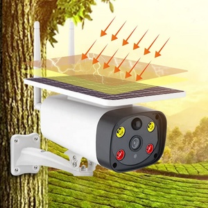 Cámara de seguridad alimentada por energía solar 2k hd para exteriores, sistema de vigilancia cctv con detección de movimiento, 3 cámaras infrarrojas led ir