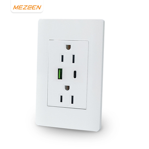 美国PD3.0 20w快速充电A + C型充电器端口双工电源壁装插座，带usb - Product Image 1