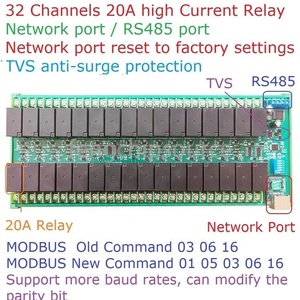 32Ch DC 12V 24V 20A High Current Ethernet/RS485 Relay <strong>Module</strong> RJ45 Network Port <strong>TCP</strong>/IP <strong>Modbus</strong> RTU Board - Product Image 2