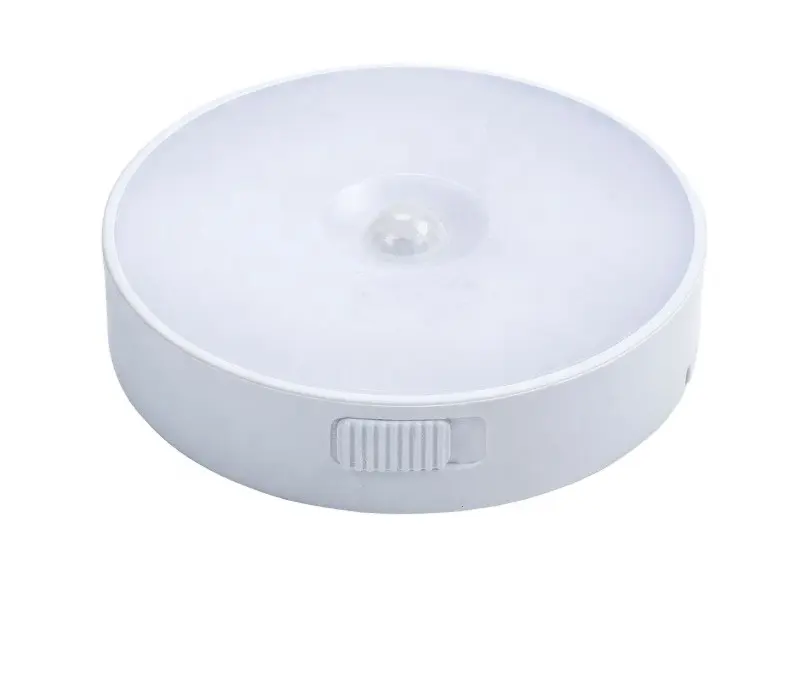 Yuvarlak hareket sensörlü LED ışık kablosuz USB şarj edilebilir bebeğin odası koridor tuvalet yatak odası dolabı sensör gece lambası