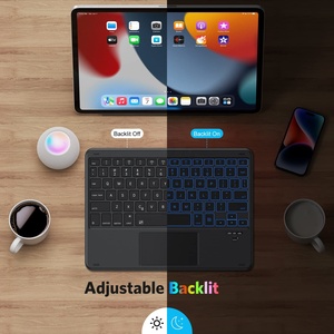Teclado retroiluminado RGB inalámbrico BT personalizado OEM para iPad, tableta, teléfono, Android, IOS, TrackPad, teclados universales para juegos - Product Image 2