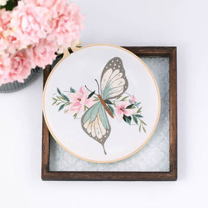 Butterfly Embroidery <strong>Kit</strong> for Beginners, White Embroidery Fabrics with <strong>Patterns</strong>, Embroidery Threads and Hoops - Product Image 4