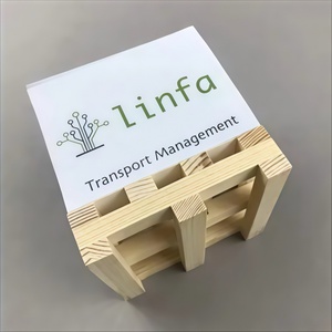 批发文具个性化定制Logo自粘便笺带木质立方体托盘纸定制记事本