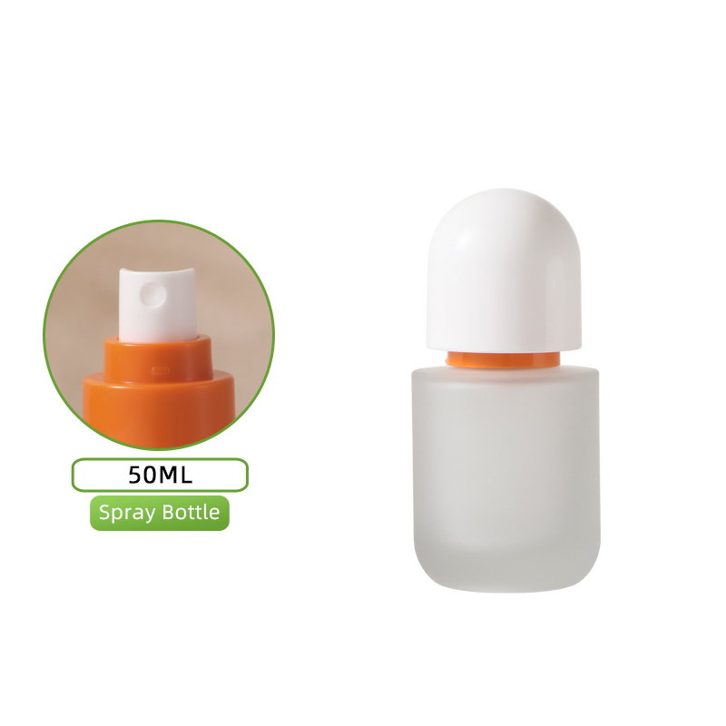 50ml frosted bottle-orange spray head+yunshang white cover