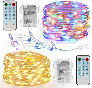 Control de voz 8 modos de 33 pies 100 Led hadas cadena luces de la batería con Control remoto de temporizador - Product Image 6