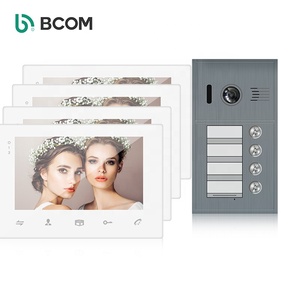 Дешевый умный видеодомофон 4 семейный 2 проводной видеодомофон videoportero для виллы - Product Image 1
