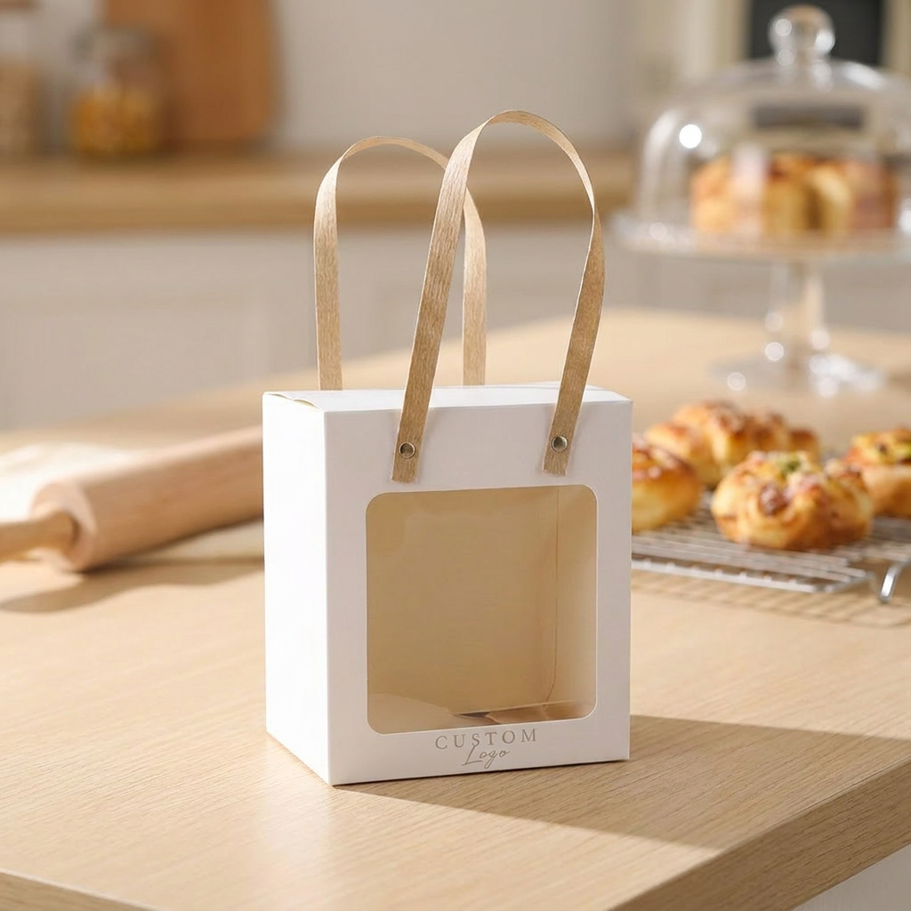 White Bakery Box With Window