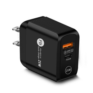 Cargador superrápido de puerto dual de 25W, compatible con iPHONE y Galaxy QC3.0, adaptador de corriente, salida de 5A, entrada de 0.5A, enchufes para Reino Unido/UE/EE. UU. - Product Image 5