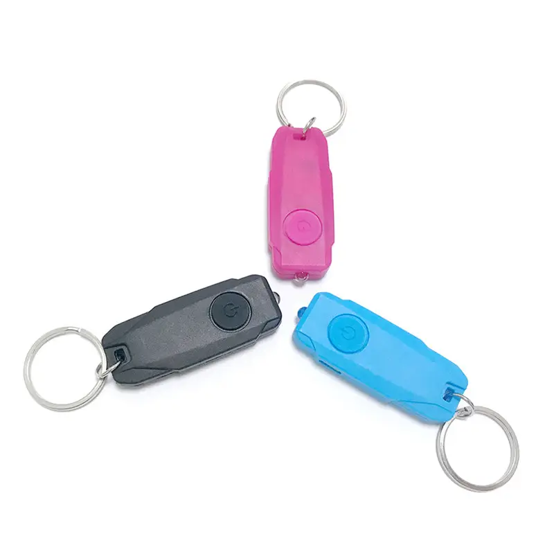 2021 البسيطة المحمولة USB جيب كيرينغ مصباح المصباح البلاستيك المواد Led مصباح قابل لإعادة الشحن المفاتيح