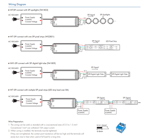 Skydance WT-SPI 5-24vdc Wifi & RF RGB/RGBW SPI Led điều khiển tuya điều khiển bằng giọng nói cho ws2811 WS2812 sk6812 vv Nhiều Chip - Product Image 6