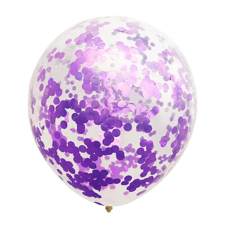 Globo de confeti de forma redonda, color púrpura, 12 pulgadas, promocional