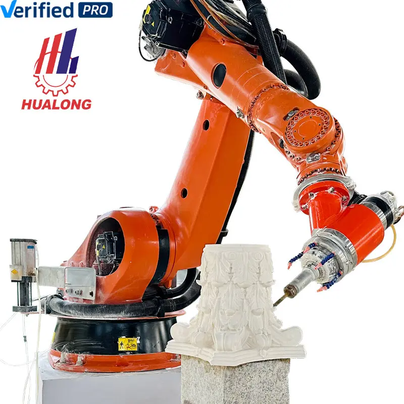 HUALONG machinery 7 axis robotic arm router cnc KUKA body macchina per incidere Robot Stone Carving per scultura in marmo 3d