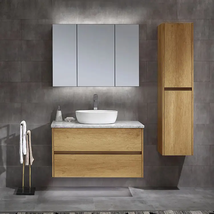 Tocador de una pieza con diseño personalizable de fábrica, tocador de baño de 24 pulgadas con lavabo