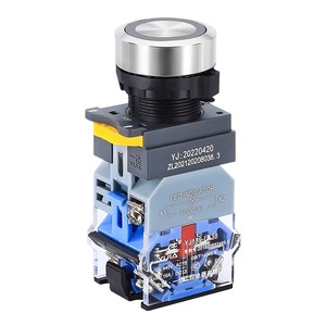 Yijia LA38-11E/S/EZ işıklı paslanmaz çelik basmalı düğme anahtarı 22mm kendinden kilitleme ve kendinden ayarlı dairesel anahtar - Product Image 1