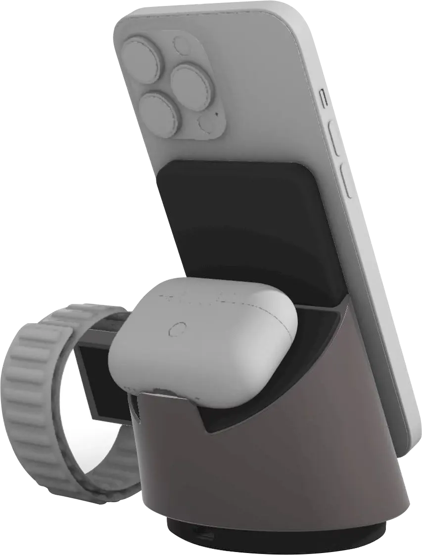 3 in1 iwatch用の雰囲気ライトと引き出しデザインの新しいデザインのデスクトップ充電ステーションワイヤレス充電器。
