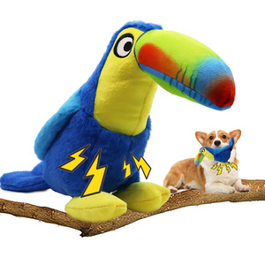 Sıcak satış mavi Toucan peluş köpek çiğnemek oyuncak karikatür tarzı arkadaşı sıkıntı kabartma sürdürülebilir çevre dostu halat evcil kuş severler - Product Image 1