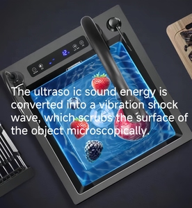 Sıcak satış akıllı çok fonksiyonlu ultrasonik mutfak banyo lavabo el yapımı paslanmaz çelik dijital ekran sahip iki delik - Product Image 5