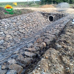 Schwerer sechseckiger Gabionen-Netzkorb PVC-beschichtet für Flussufer oder Felswand, gewebt mit zuges chnittenem Eisendraht aus verzinktem Stahl