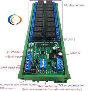 R4D6F20 20 Switch <strong>output</strong> /2 PNP Switch <strong>input</strong>/1 4-20MA Current IN/1 0-10V Voltage Analog <strong>Input</strong> RS485 <strong>Modbus</strong> RTU PLC IO Module