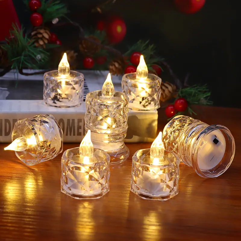 Luci da tè a LED candele a batteria senza fiamma regalo di festa tremolante realistiche e luminose per la decorazione di nozze