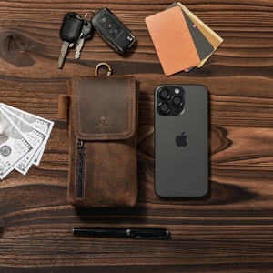 बड़े स्मार्टफोन के लिए असली चमड़े का फोन होल्स्टर सेल फोन धारक सुरक्षित और टिकाऊ फोन बेल्ट धारक - Product Image 4