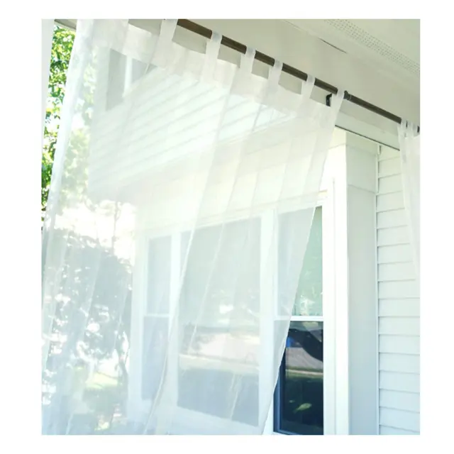 Custom outdoor waterproof balcony sheer curtain