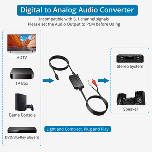 192khz USB DAC Converter Optical Toslink <strong>RCA</strong> Female Male <strong>Audio</strong> Adapter <strong>Digital</strong> Analog <strong>Audio</strong> Cable SPdif to <strong>RCA</strong> Spdif - Product Image 2