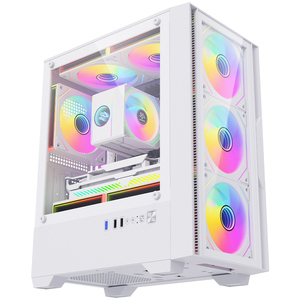 Funda elegante para PC para juegos SNOWMAN con ventiladores RGB de montaje sin herramientas y flujo de aire óptimo para sistemas de juegos de alta gama personalizados - Product Image 1