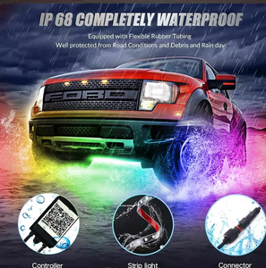 ไฟเส้นยืดหยุ่นติดแชสซีรถยนต์ LED 12V,แถบไฟตกแต่งบรรยากาศไฟส่วนล่าง RGB อัตโนมัติอุปกรณ์เสริมไฟระบบไฟส่วนล่าง - Product Image 3