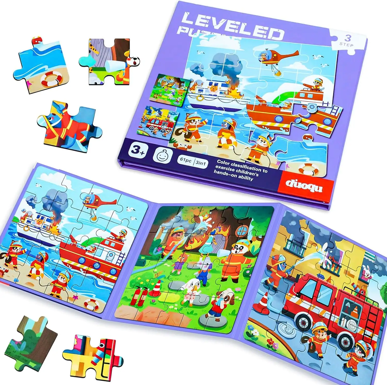 PT échantillon gratuit jouets d'apprentissage Puzzle magnétique livres pour enfants Puzzle magnétique 3in1Book nivelé Puzzle aimant livres