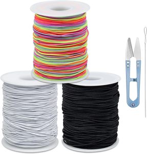 High Temperature Resistant Black White Colorful Drawstring <strong>String</strong> Rubber 1mm Elastic Cord for Jacket Jewelry Making - Product Image 1