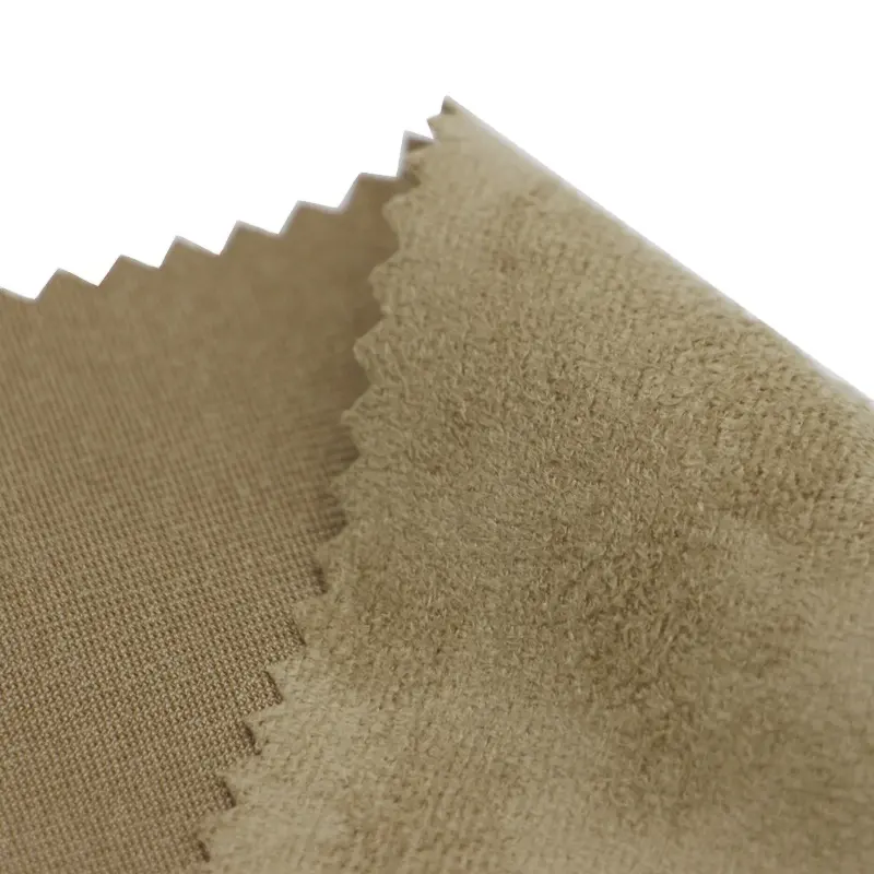 Verschillende Type Lichtgewicht Goedkope Fashion Breien Polyester Micro Suède Materiaal Voor Jassen