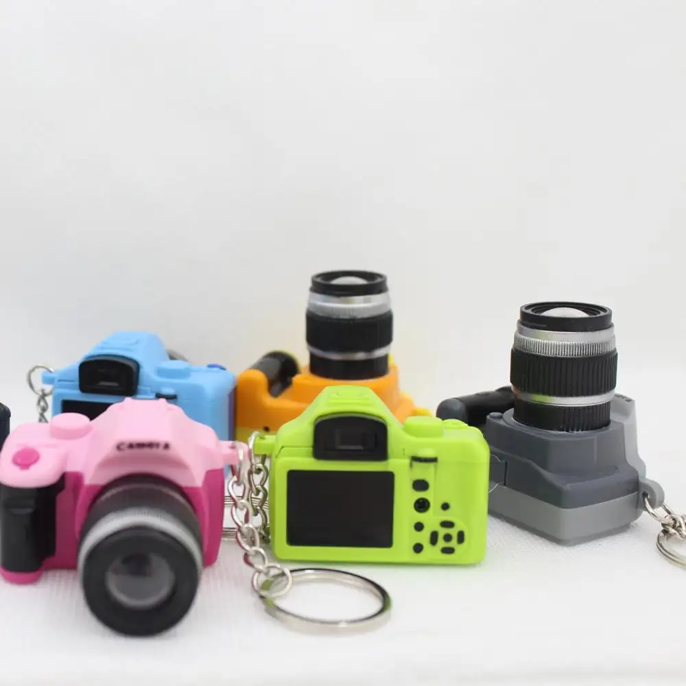 Chaveiro de led com som em forma de câmera, mini lembrança, lanterna led, em formato de câmera