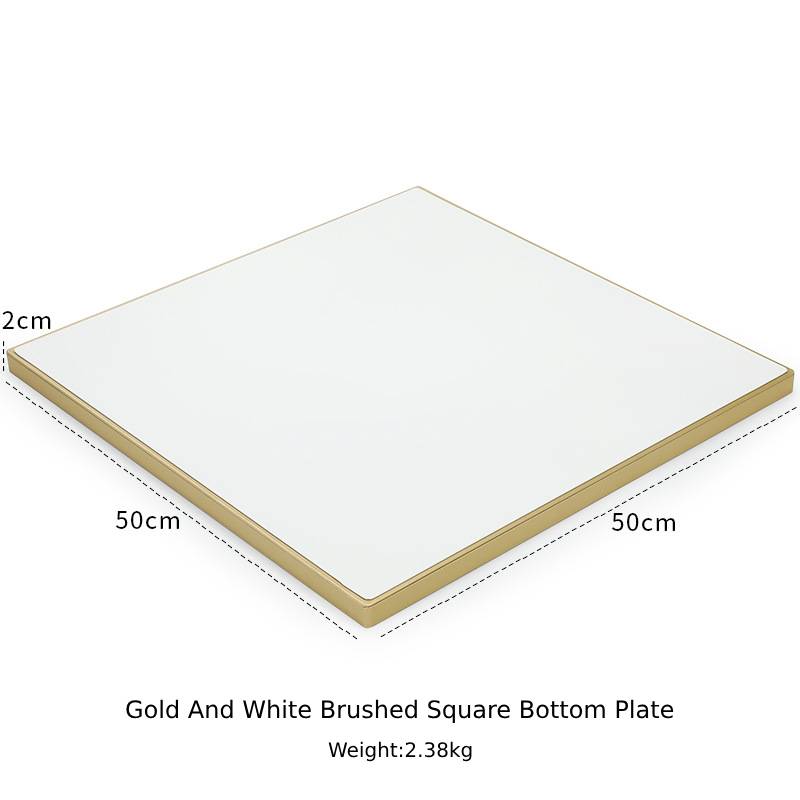 Gold White Brushed Square Bottom Plate