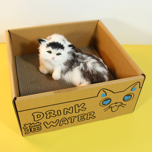 Oluklu Pet kedi ve köpek tırmalamak karton alt katman ile kedi oyuncak kağit kutu ev oyuncak - Product Image 4