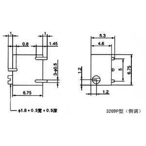 Potensiometer pangkas Resistor variabel seri BONENS 3269 SMD (3296P 3296W 3296X) - Product Image 2