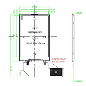 Interfaccia MIPI da 3.5 pollici Display LCD con risoluzione 320x480 a 45 Pin con pannello tattile capacitivo - Product Image 2