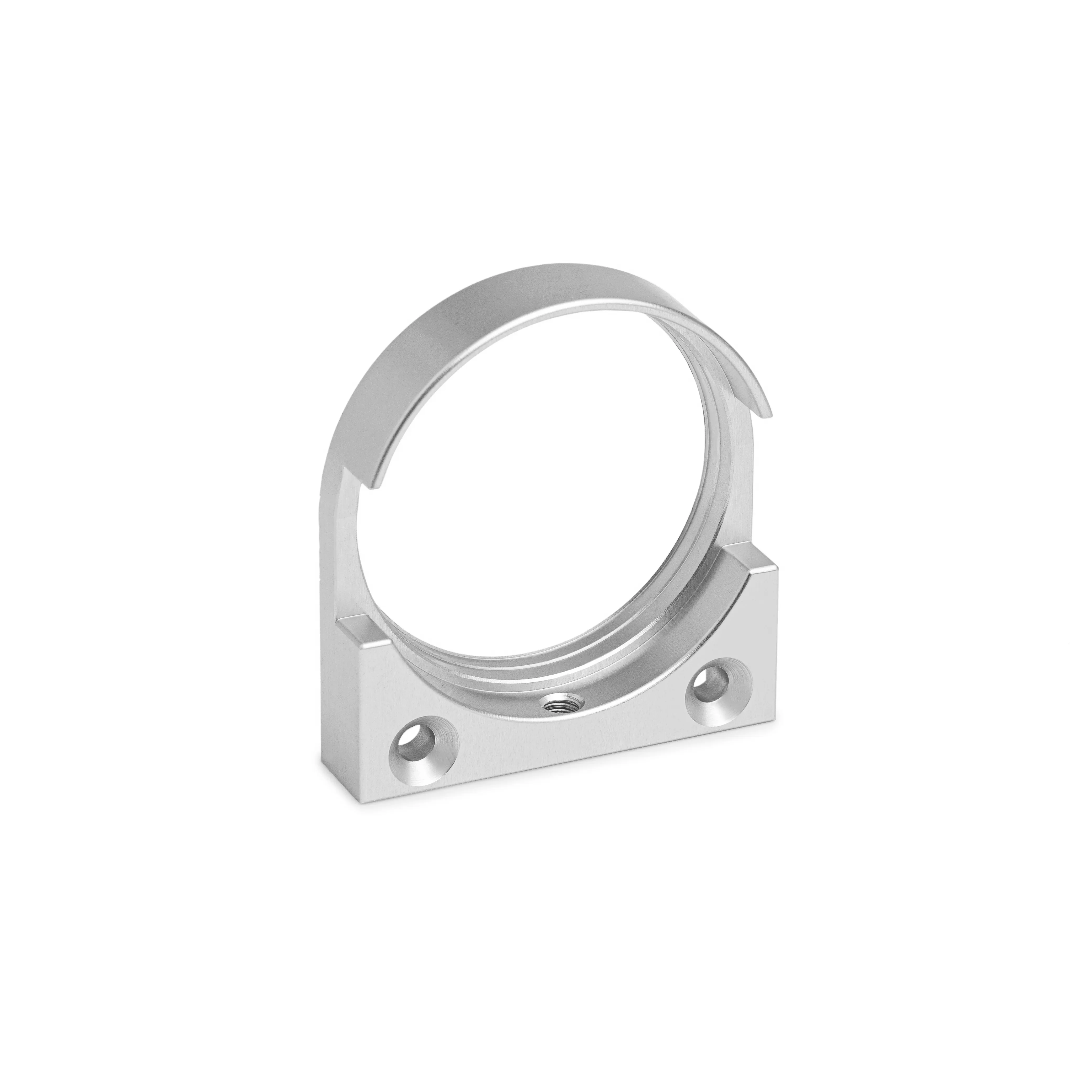 Gia công tùy biến của người giữ ống kính máy tiện CNC, gia công các bộ phận chính xác, xử lý oxy hóa bạc sáng bề mặt