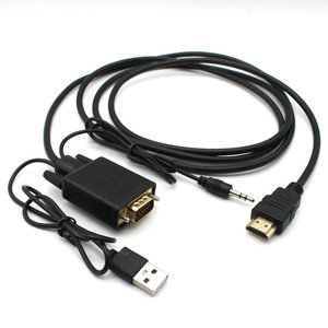 Cable adaptador HDMI macho a VGA de 1,8 M, Adaptador convertidor HDMI a VGA de cobre para salida de Audio VGA a pantallas y proyector - Product Image 1