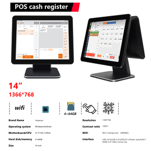 14 дюймов Windows/Linux/Android N2840/i3/i5 WIFI Ethernet Bluetooth USB 1366*768 4 + 64G HD-MI POS платежный терминал RS620P
