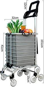 Shopping Cart with Basket Stair Climbing Handcart Portable Hand Trucks Foldable Enclosed Home <strong>Trolley</strong> Grocery Cart <strong>Trolleys</strong> - Product Image 3